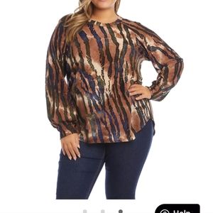 Karen Kane Animal Print Plus Size Top